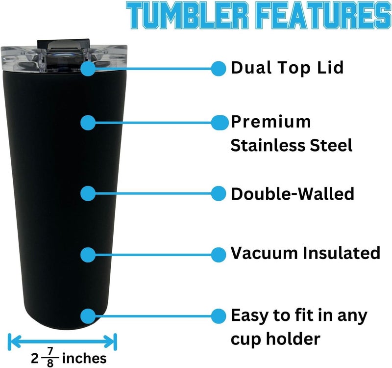 Decorvo Officially Licensed Collegiate Stainless Steel Tumbler - Double Walled Insulated Travel Tumbler - 24 oz (Colorado Black) - Image 1